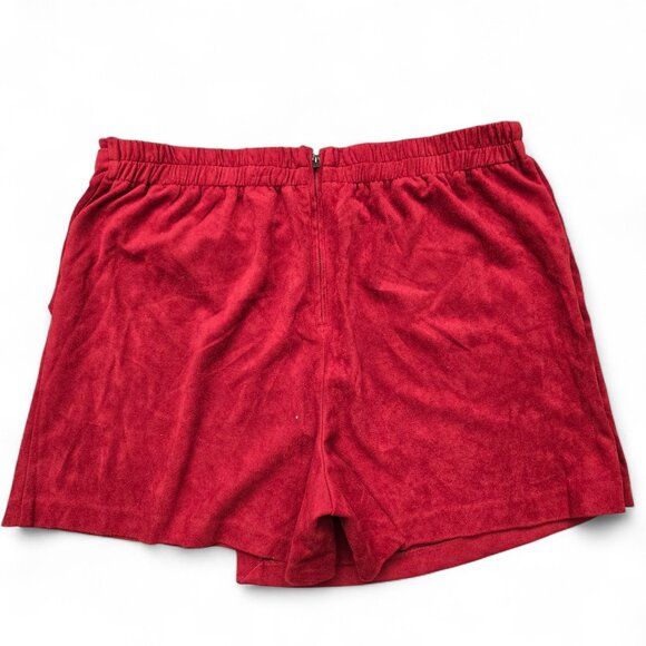 Skies Are Blue Twist Front Mini Skort Women's Faux Suede Zip Back Stretchy L - Picture 4 of 7